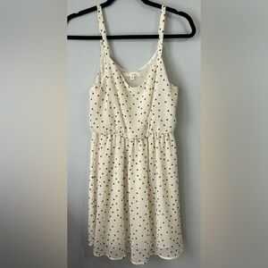 Lush size small Cream Sheer black Polka Dot sleeveless tank top